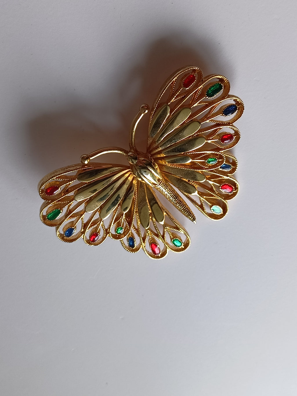 Vintage Gemstone Butterfly Brooch