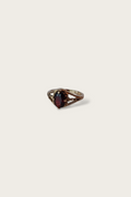 Vintage Red Garnet Filigree Ring