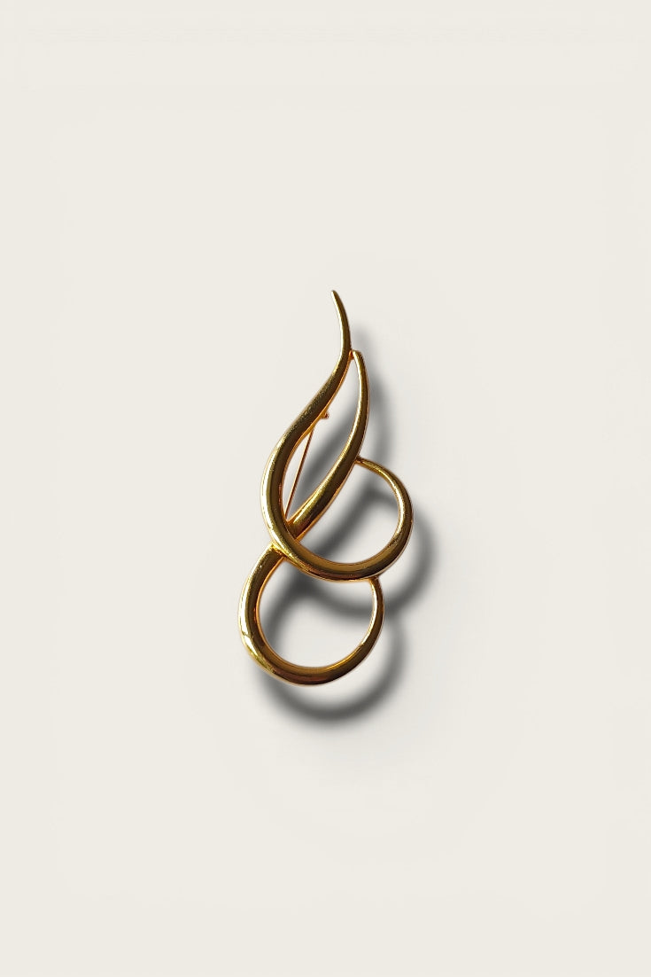 Vintage Double Swirl Brooch