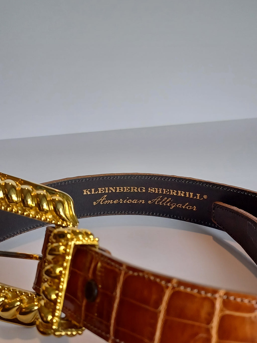 80's Brown Kleinberg Sherrill Alligator Belt
