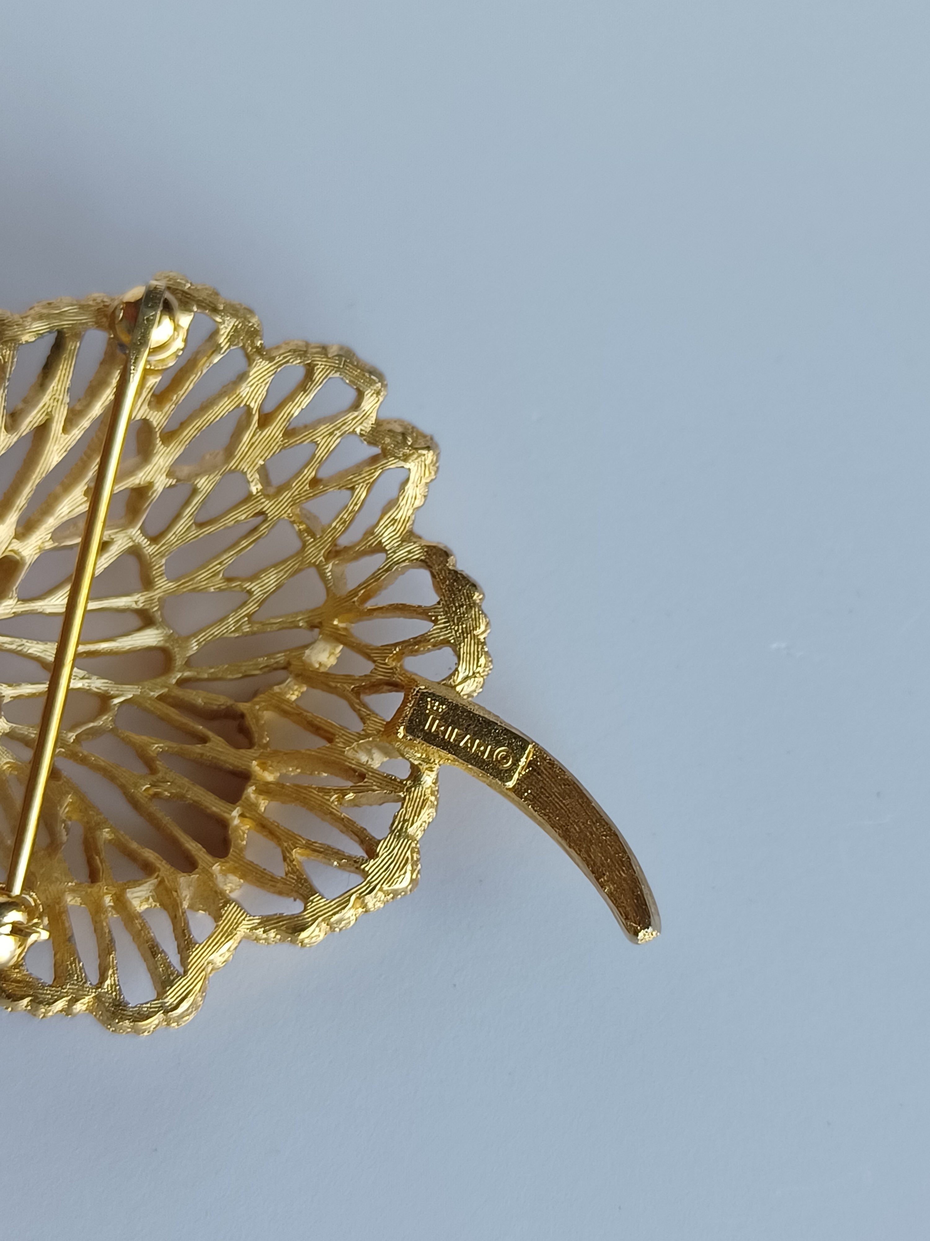 60's Trifari Filigree Floral Brooch