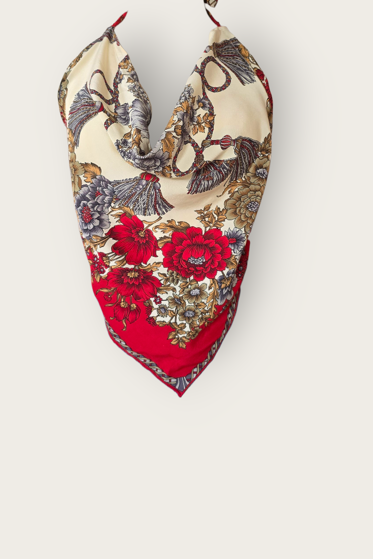 Tina Fringe Silk Scarf Top