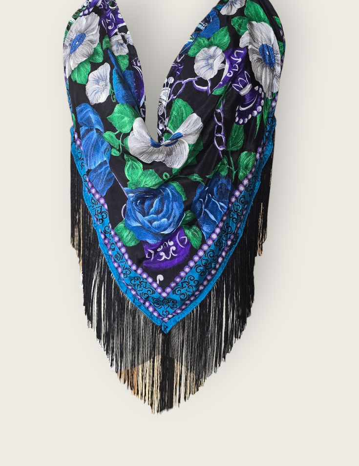 Tina Fringe Silk Scarf Top