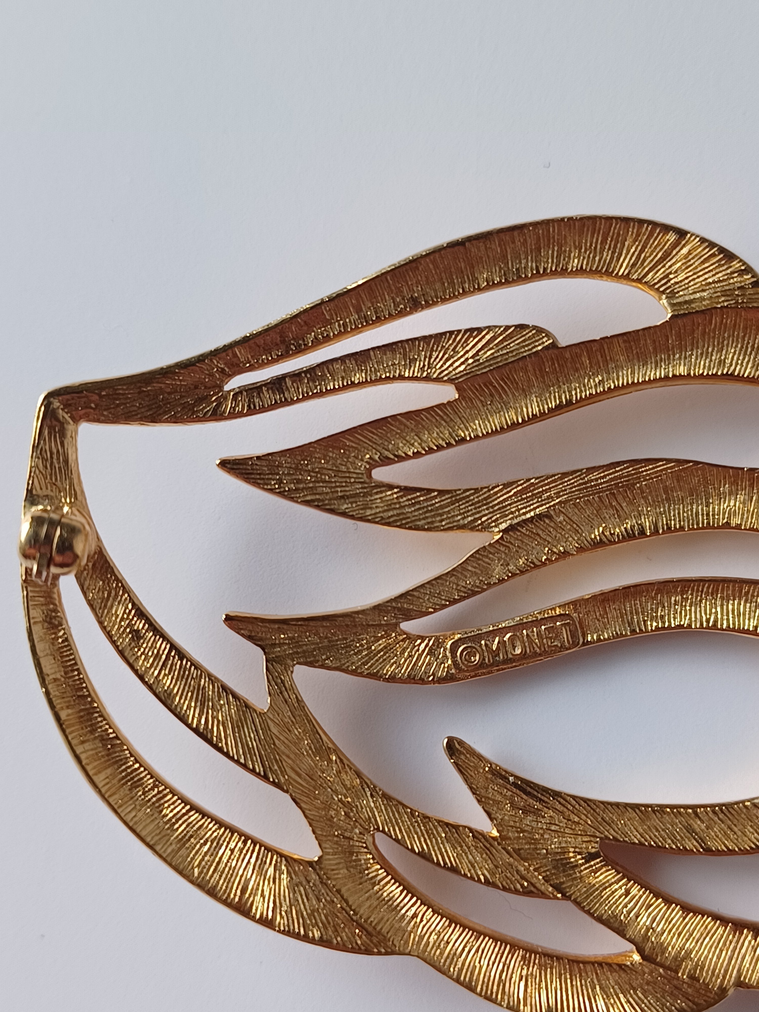 Vintage Monet Abstract Flame Brooch