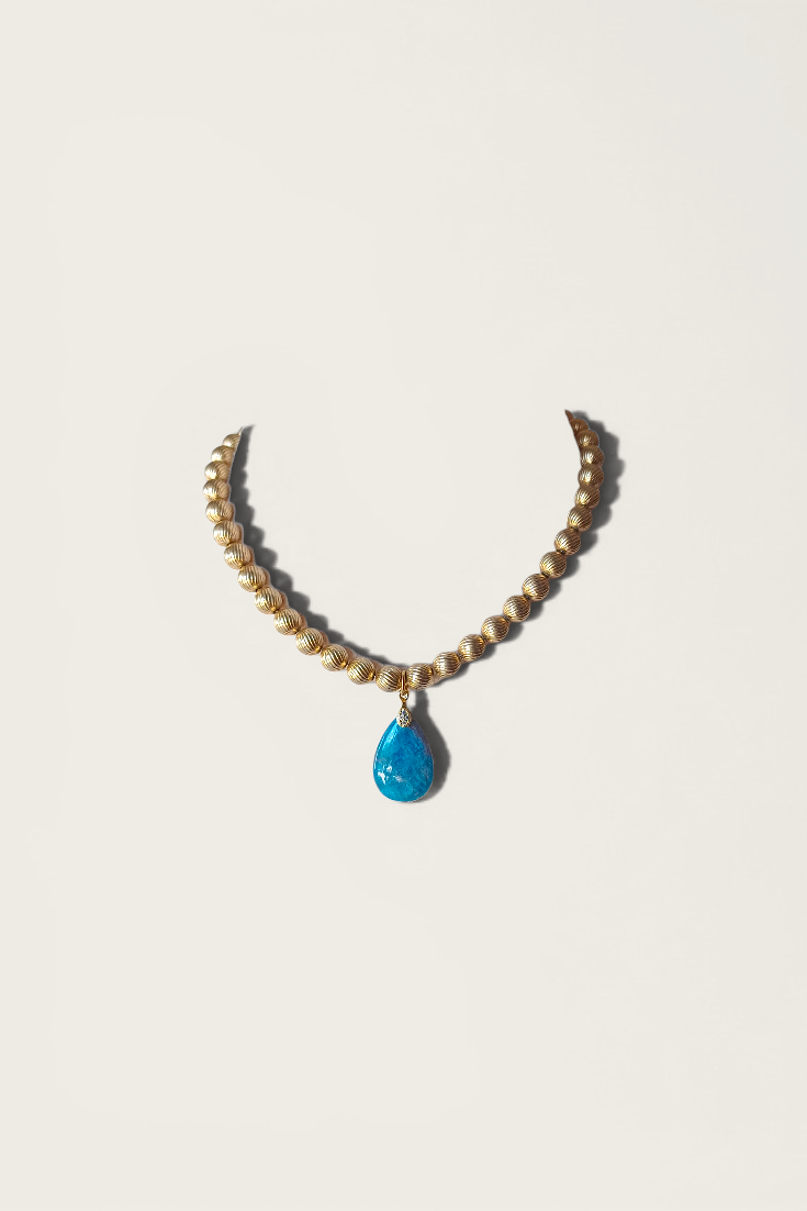 Vintage Amazonite Pendant Necklace