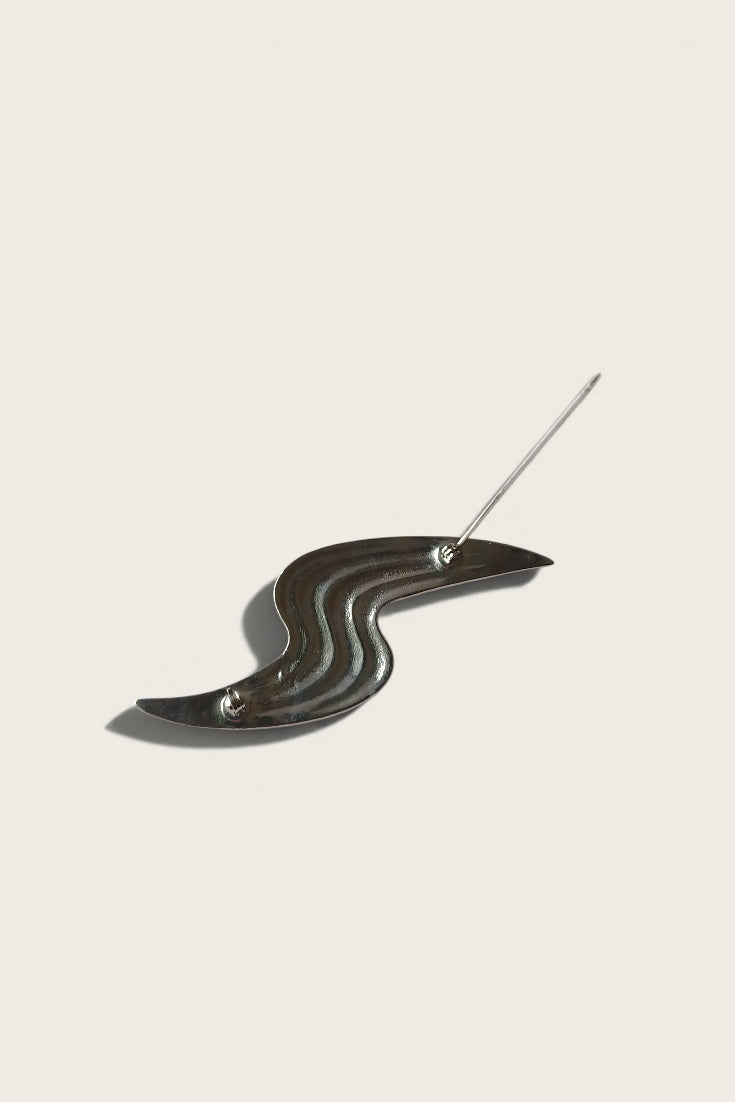 Vintage Silver Wave Brooch