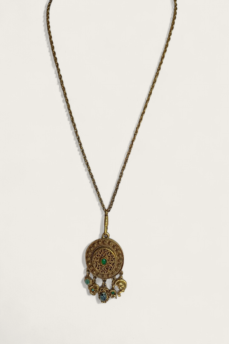 50s Etruscan Oval Charm Necklace