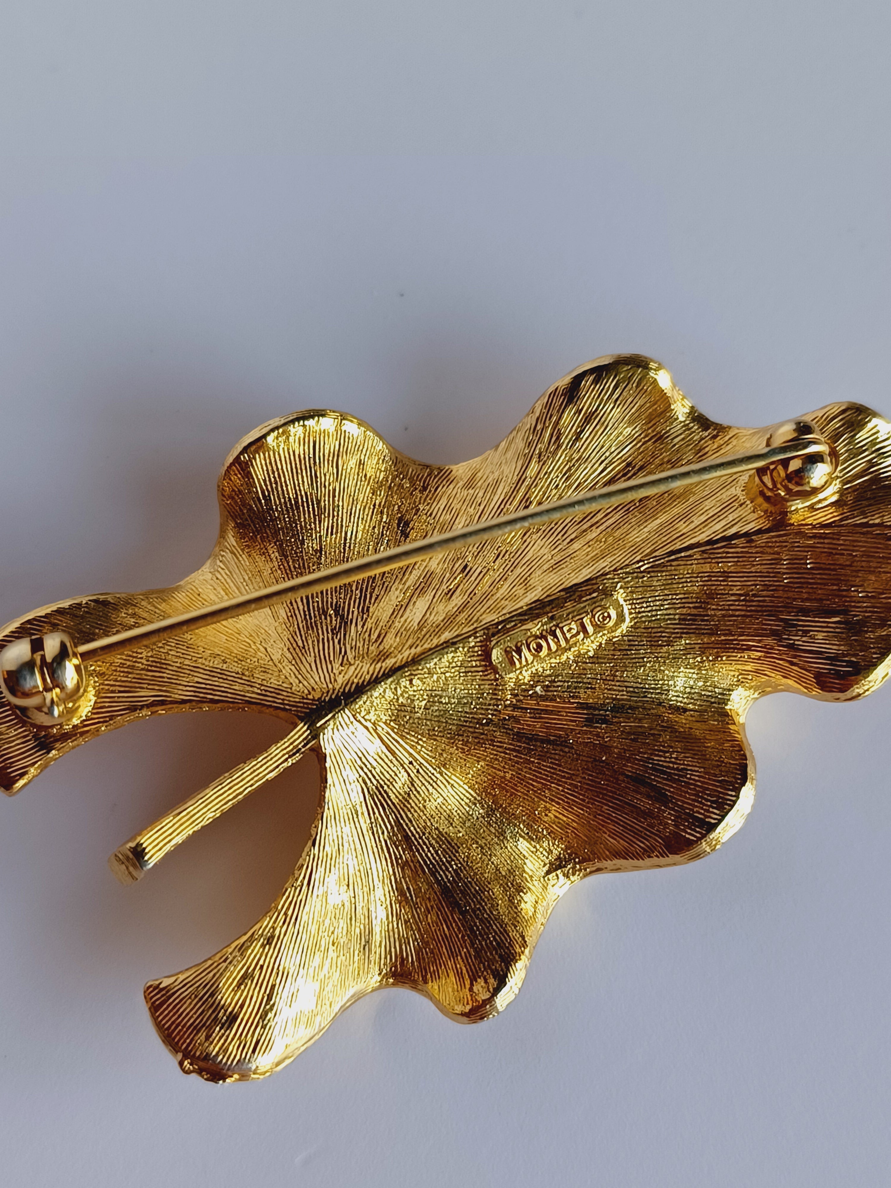 Vintage Monet Leaf Brooch