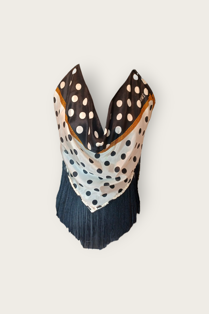 Tina Fringe Silk Scarf Top