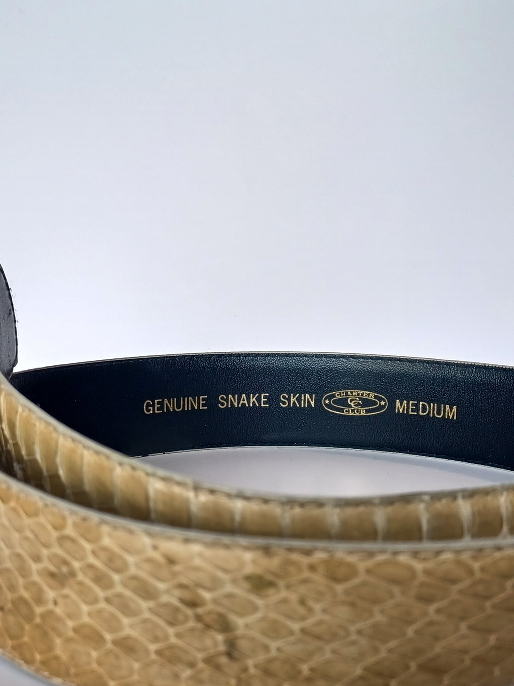 80's/90's Beige Snake Skin Belt