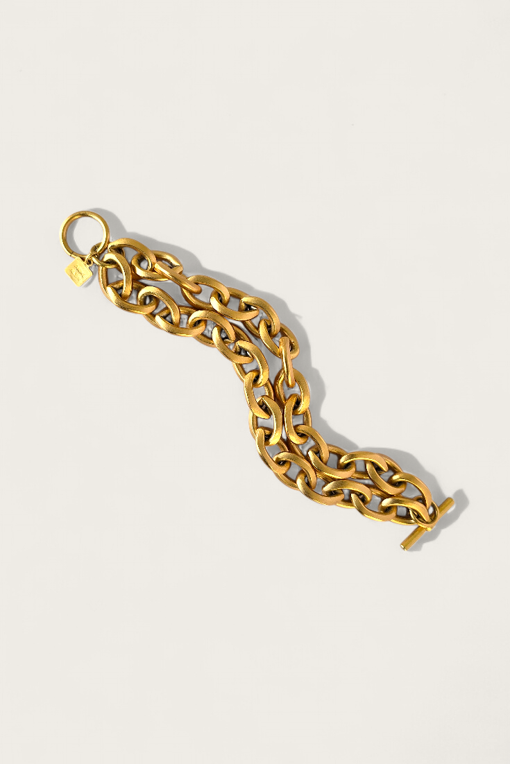 80's Anne Klein Double Linked Matte Bracelet
