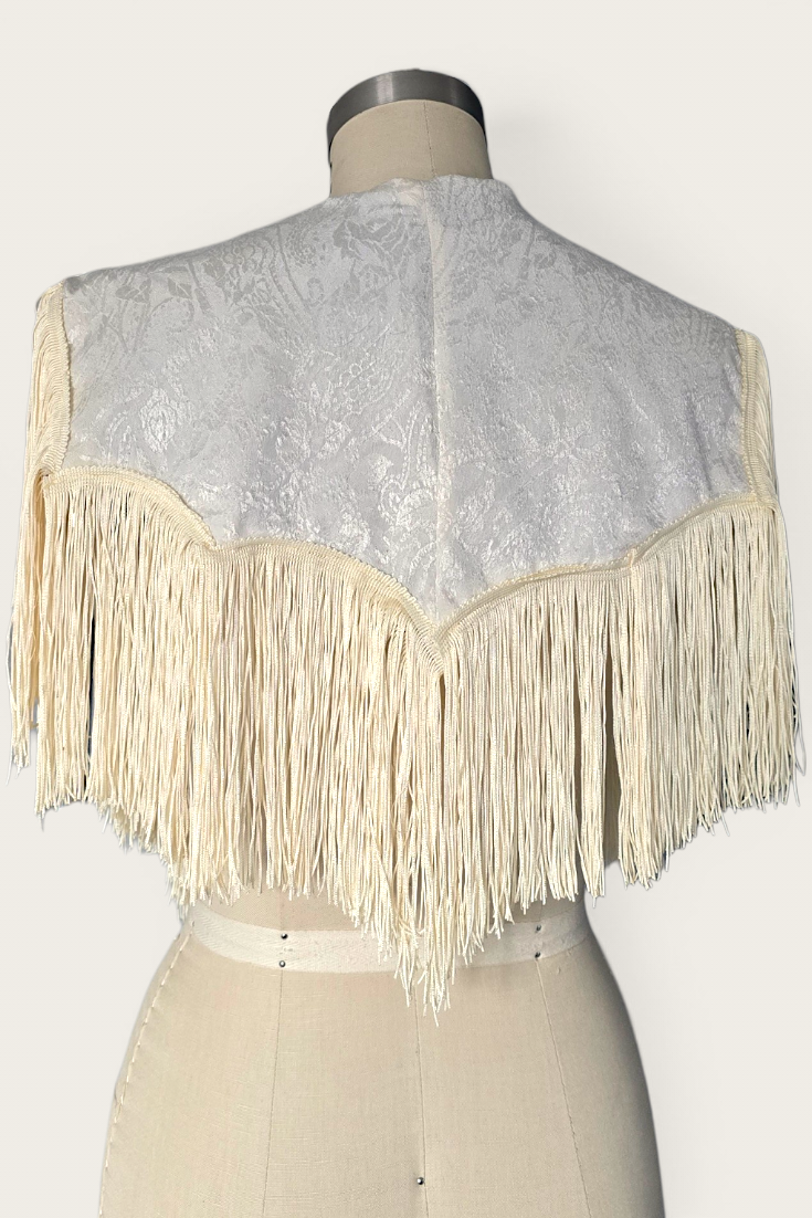 Sandra Shoulder Cape| Ivory Damask