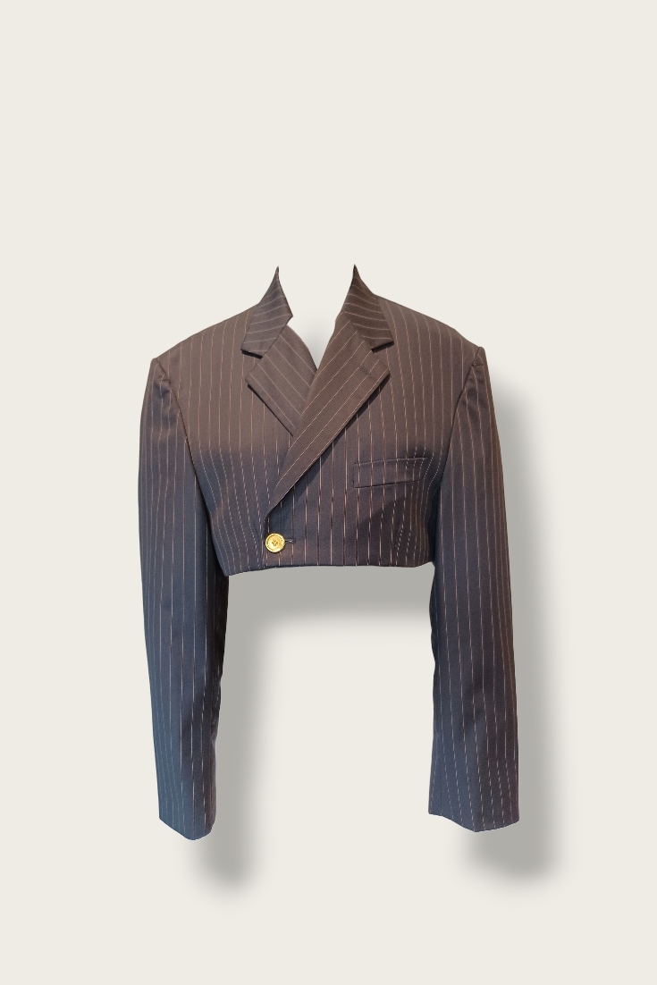 REVIVAL Moda Black Striped Blazer Set