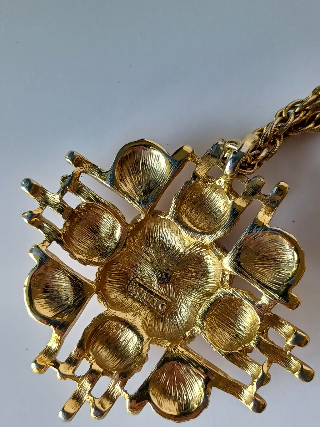 Vintage Monet Woven Medallion Necklace