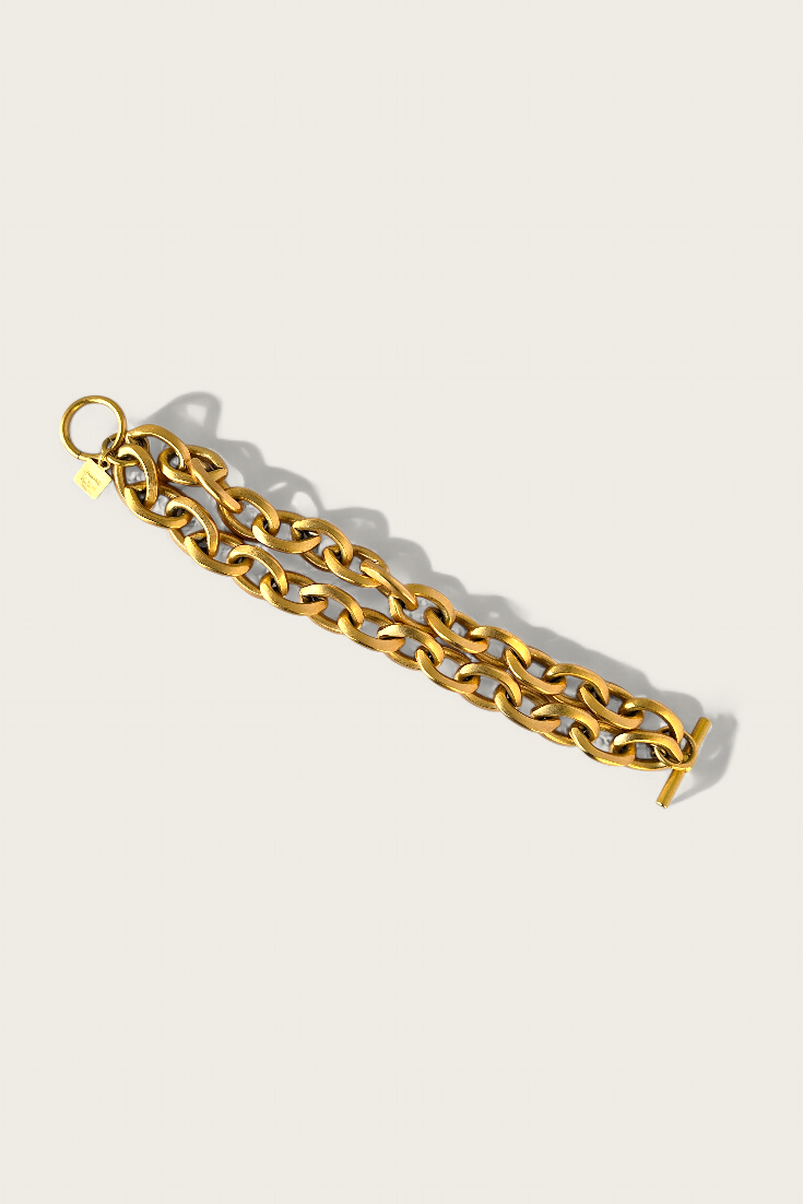 80's Anne Klein Double Linked Matte Bracelet
