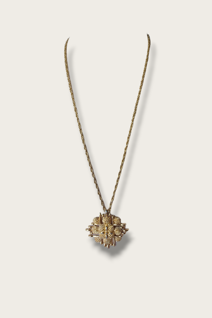 Vintage Monet Woven Medallion Necklace