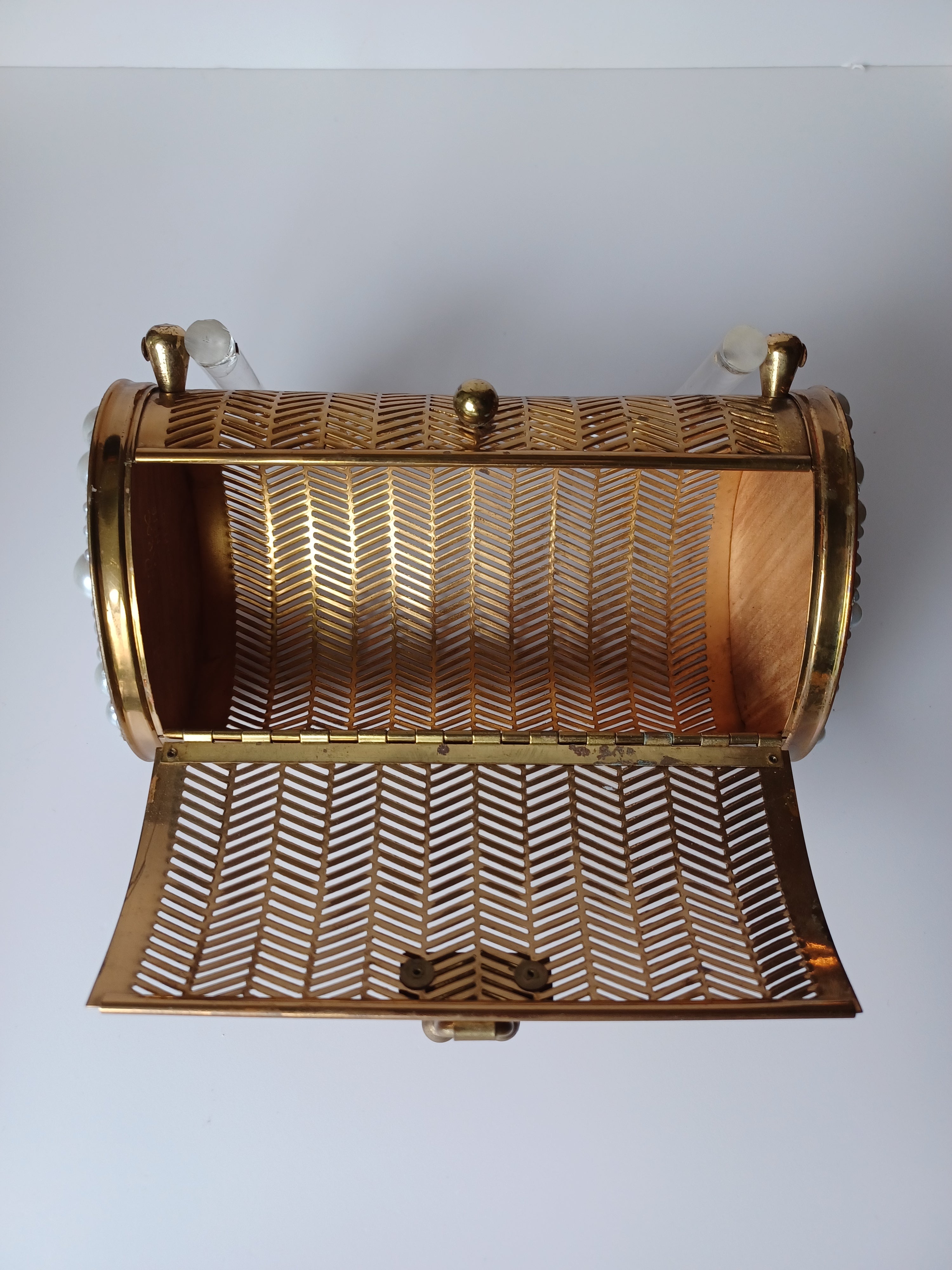 50's Dorset Rex Herringbone and Pearl Purse