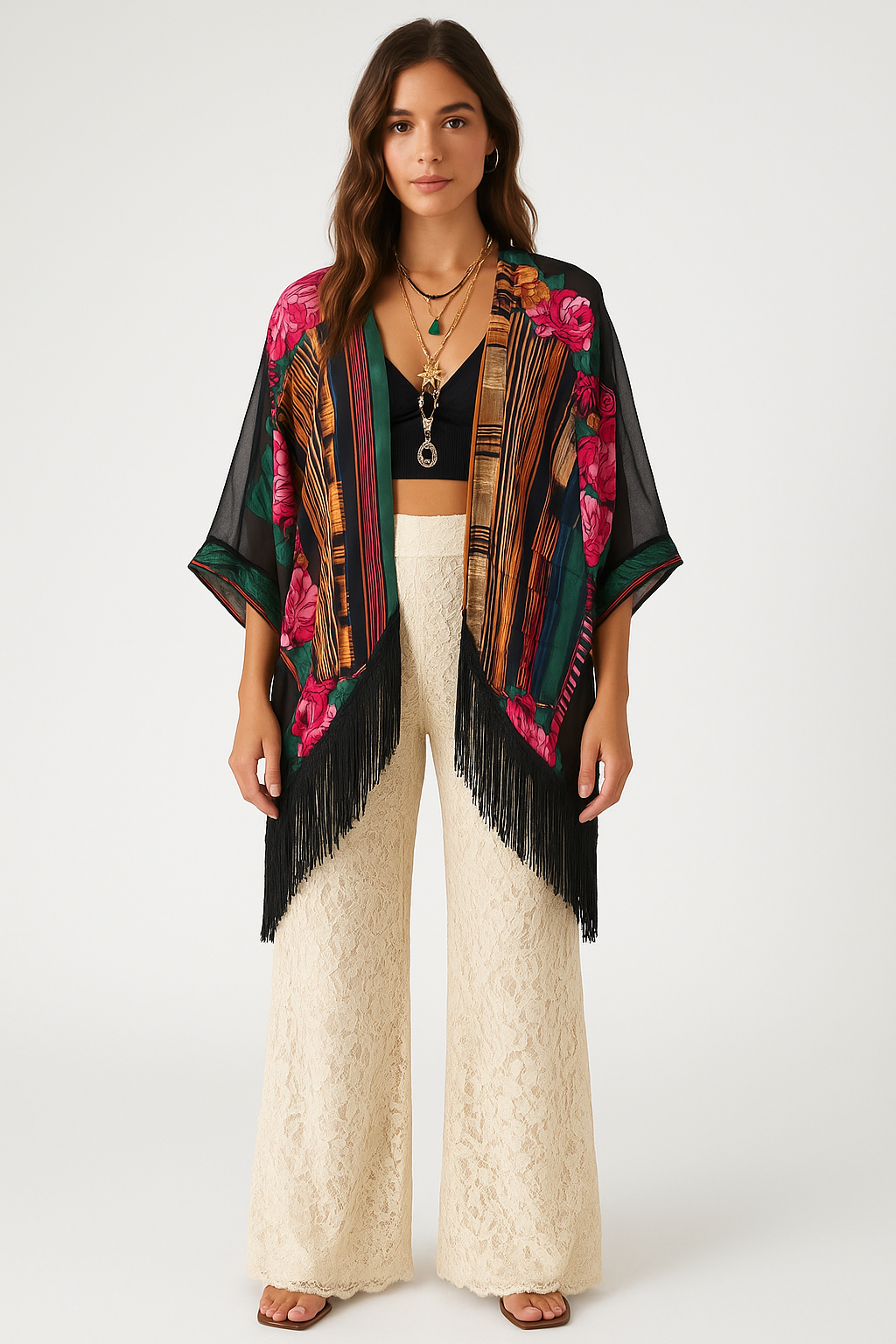 Sherry Silk Mini Fringe Duster