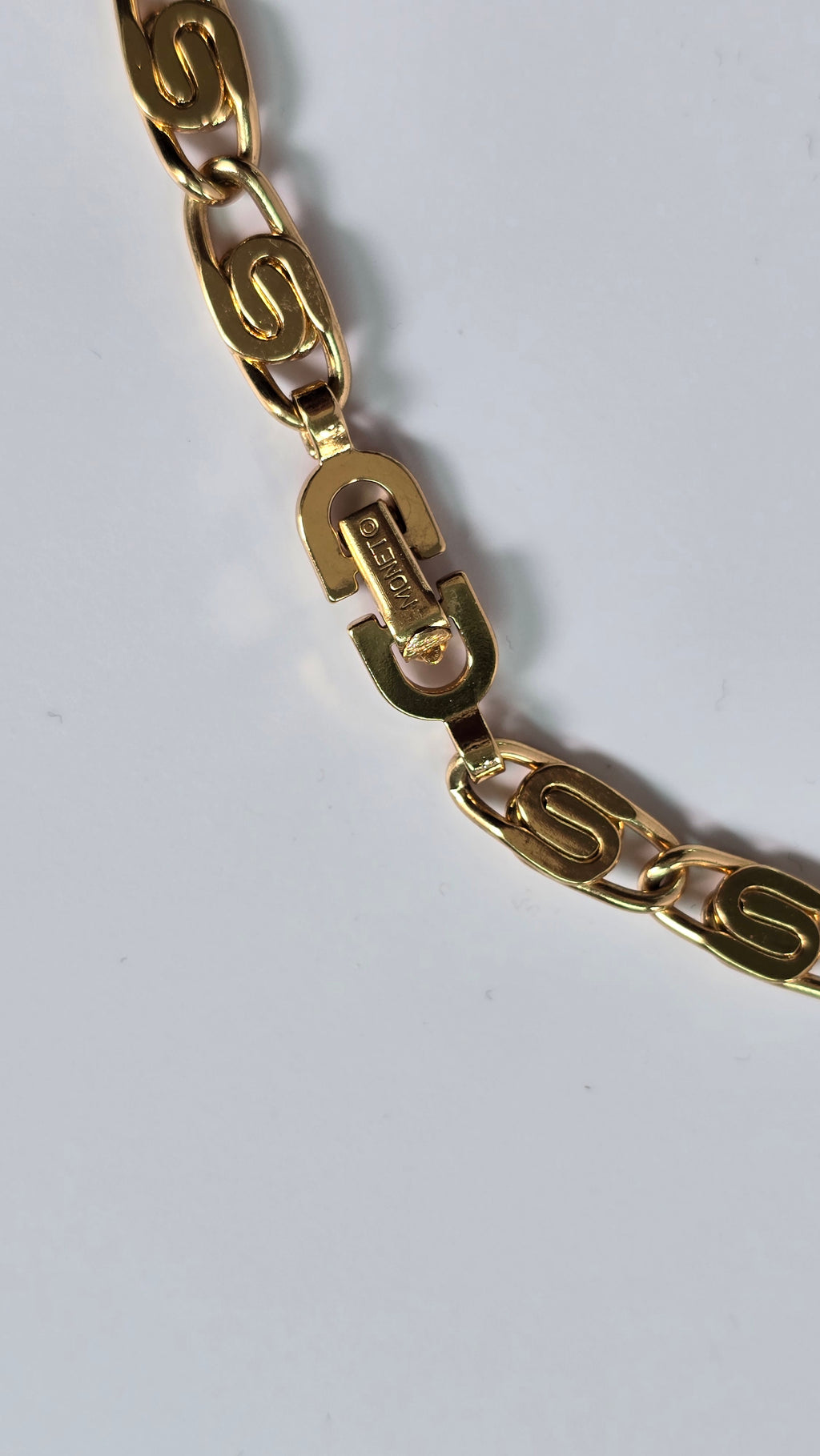 Vintage Monet 70s Chunky Greek Key Medallion Necklace