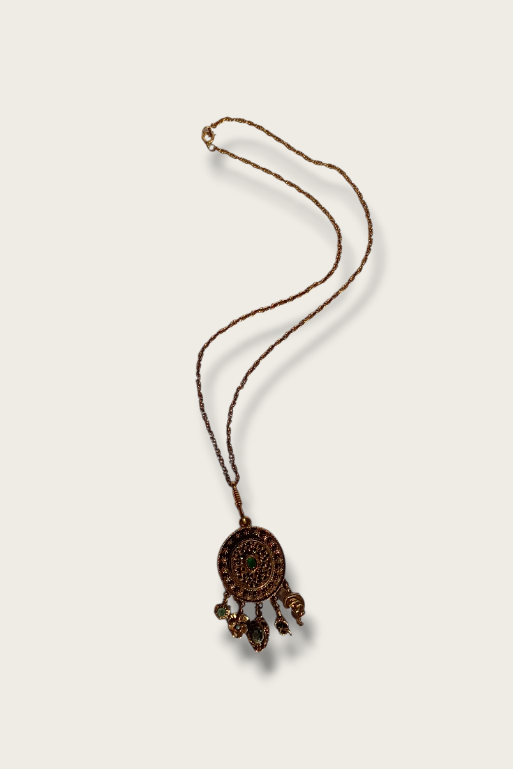 50s Etruscan Oval Charm Necklace