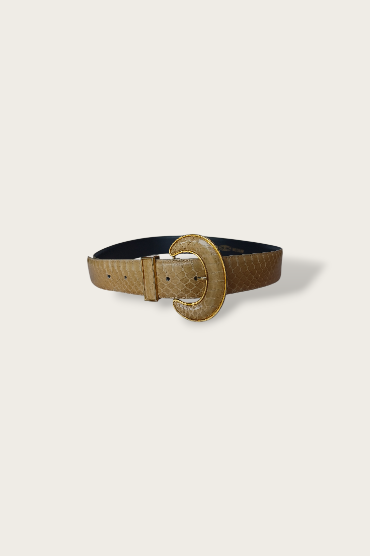 80's/90's Beige Snake Skin Belt
