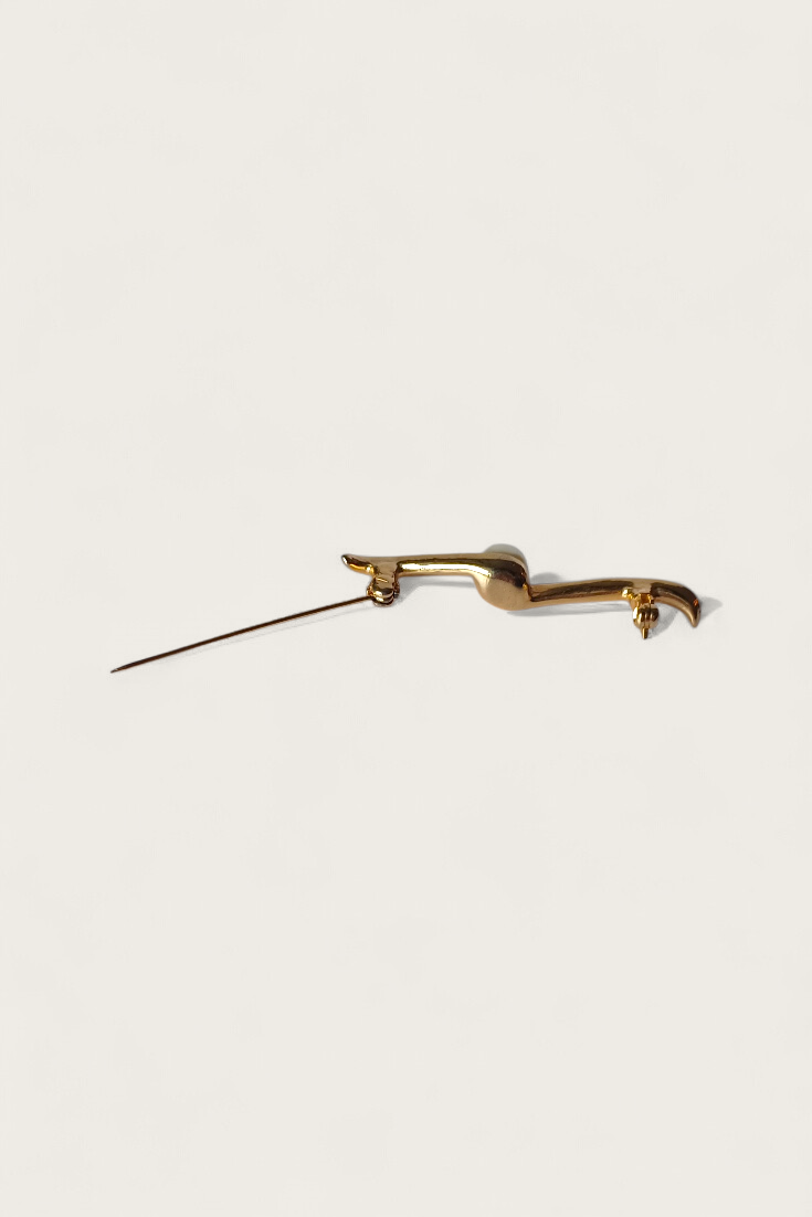 60's Curved Pearl Brooch