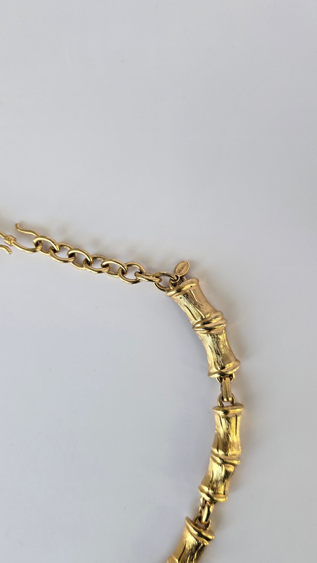 70's Monet Bamboo Linked Bar Necklace