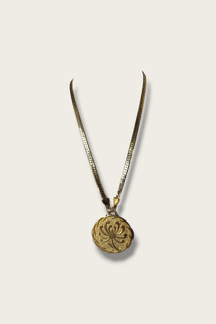 Vintage Trifari Lotus Pendant Necklace