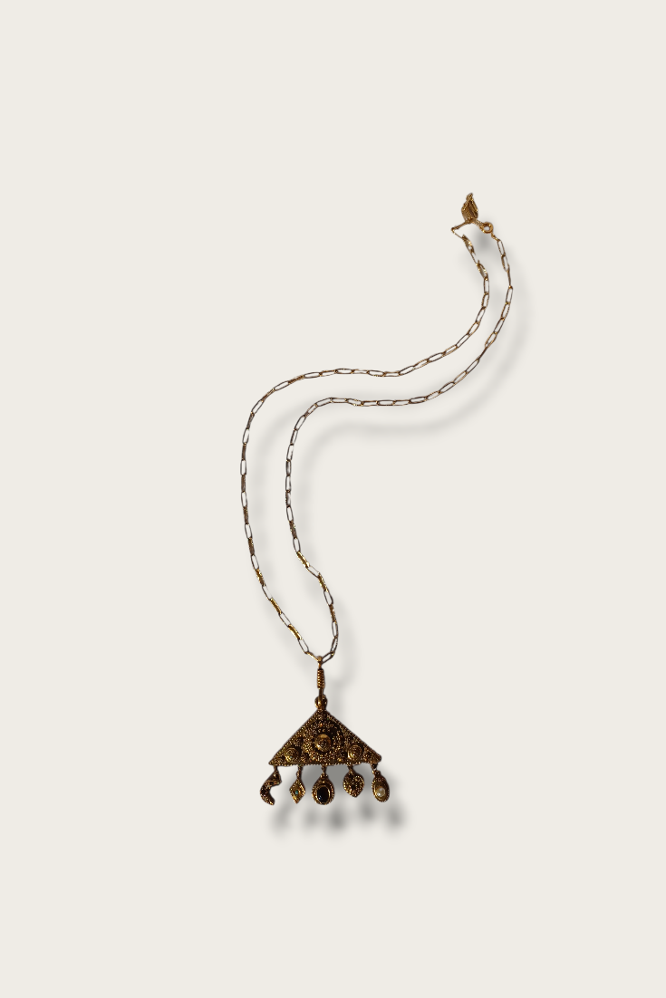 Vintage Etruscan Triangle Necklace