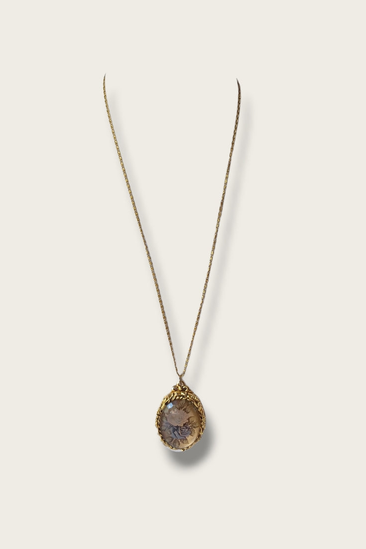 60/70's Floral Perfume Locket Necklace