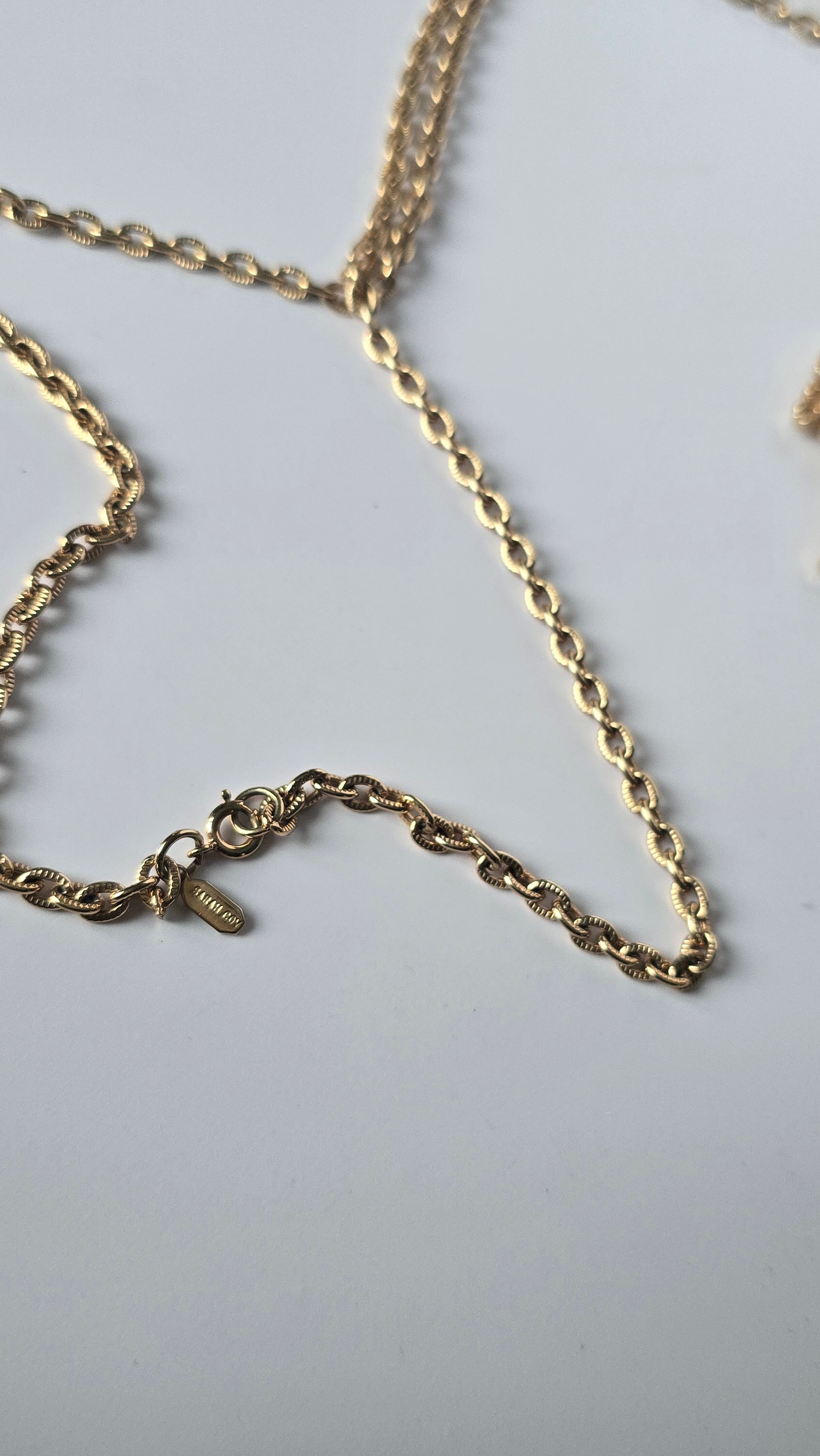 Vintage 70s Long Filagree Cross Pendant Necklace