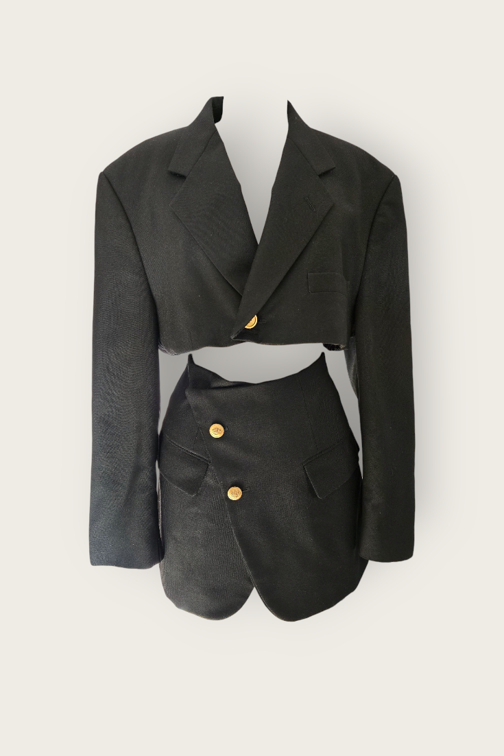 Black Reworked Moda Blazer Set