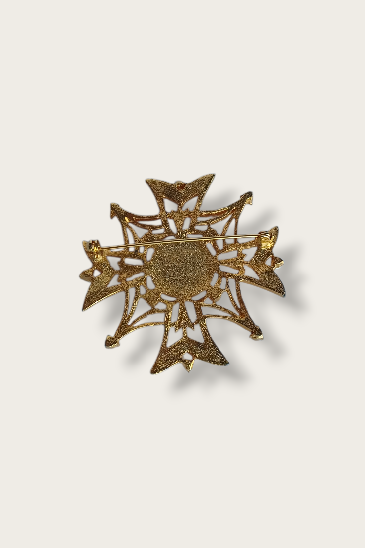 80's Maltese Cross Brooch