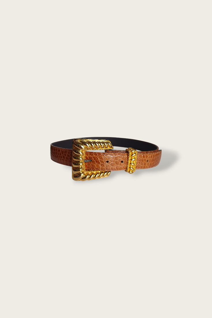 80's Brown Kleinberg Sherrill Alligator Belt