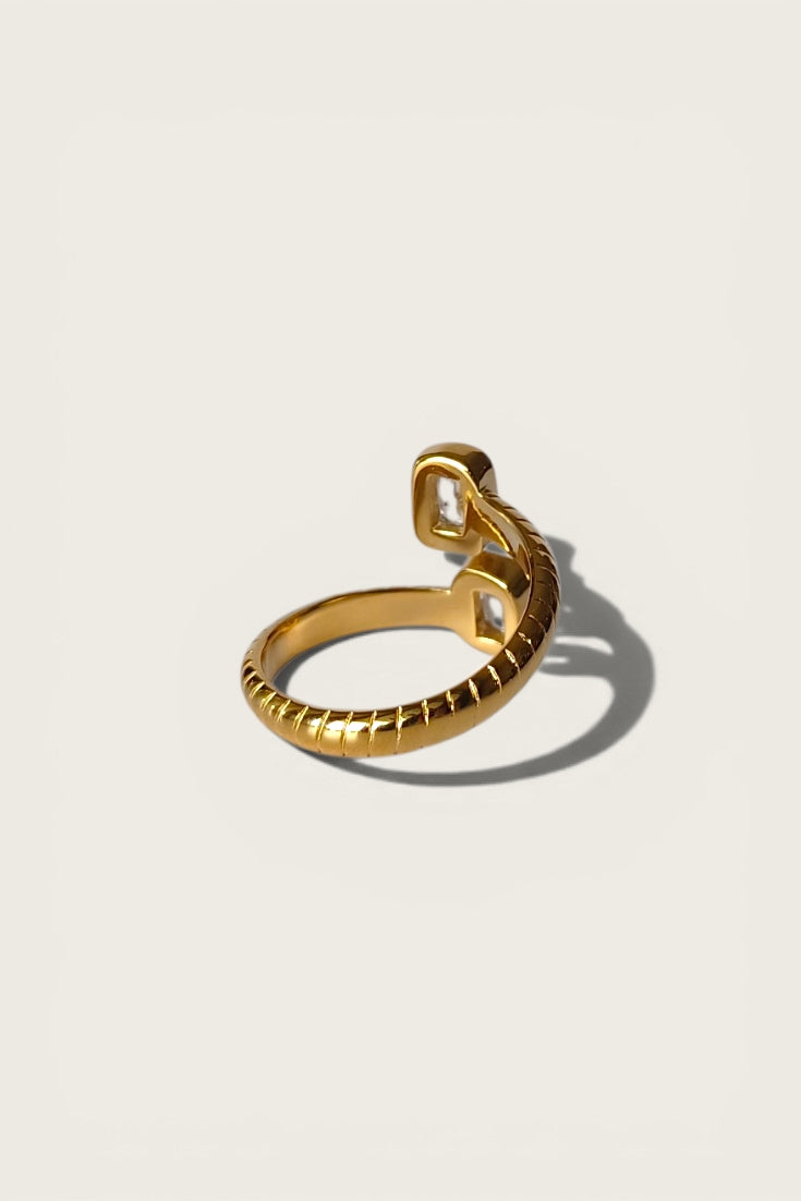 Double Crystal Wrap Around Ring