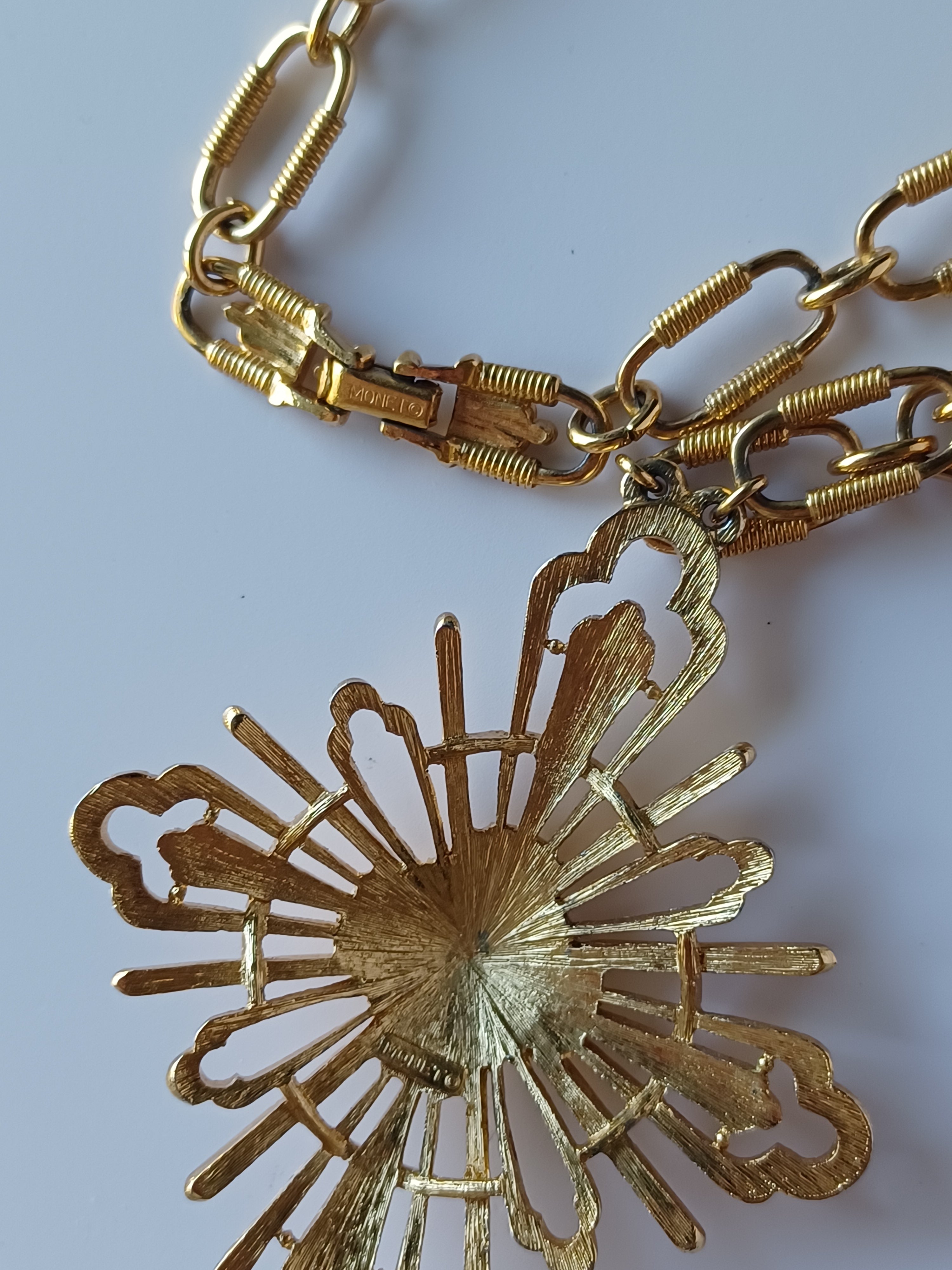 60's Monet Maltese Cross Necklace