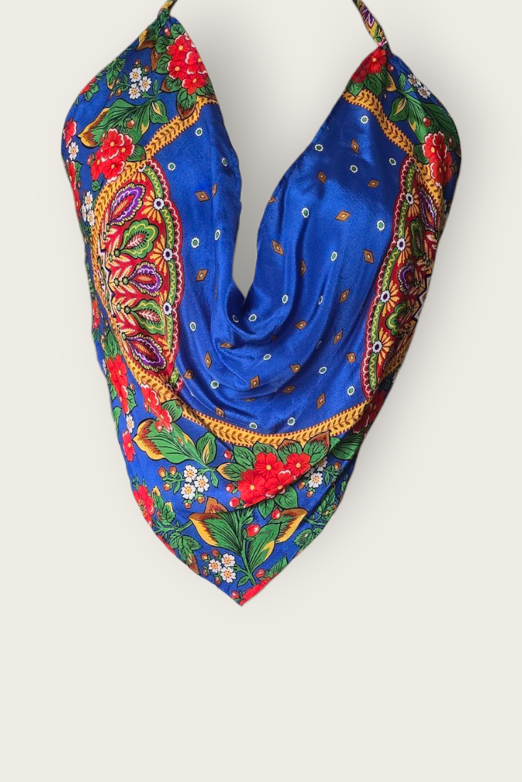 Tina Fringe Silk Scarf Top