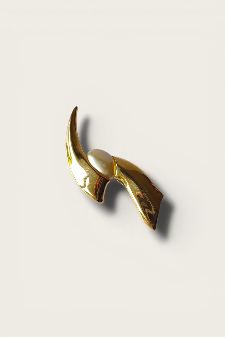 Vintage Abstract Pearl Brooch