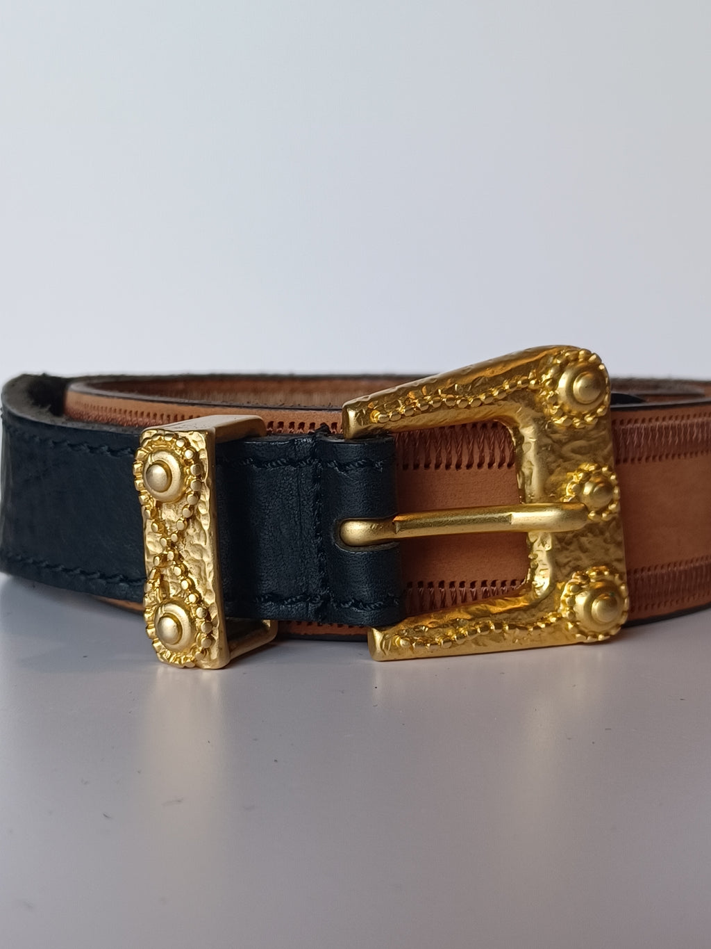 80's Italian Medallion Leather Belt