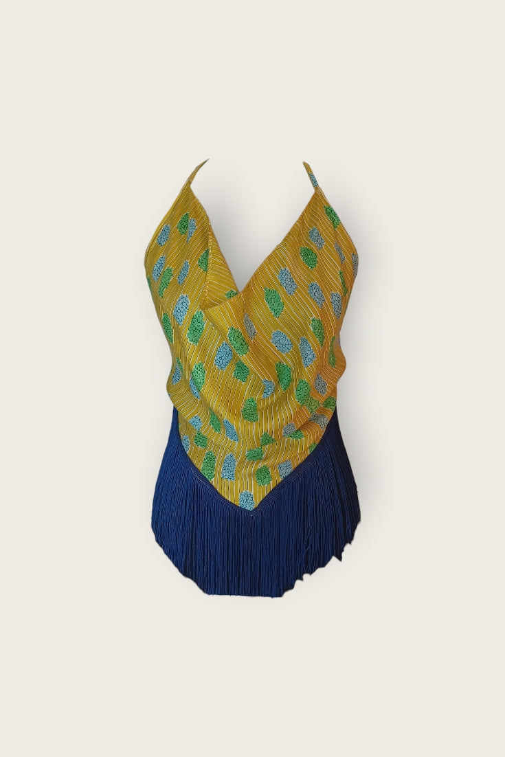 Tina Fringe Silk Scarf Top