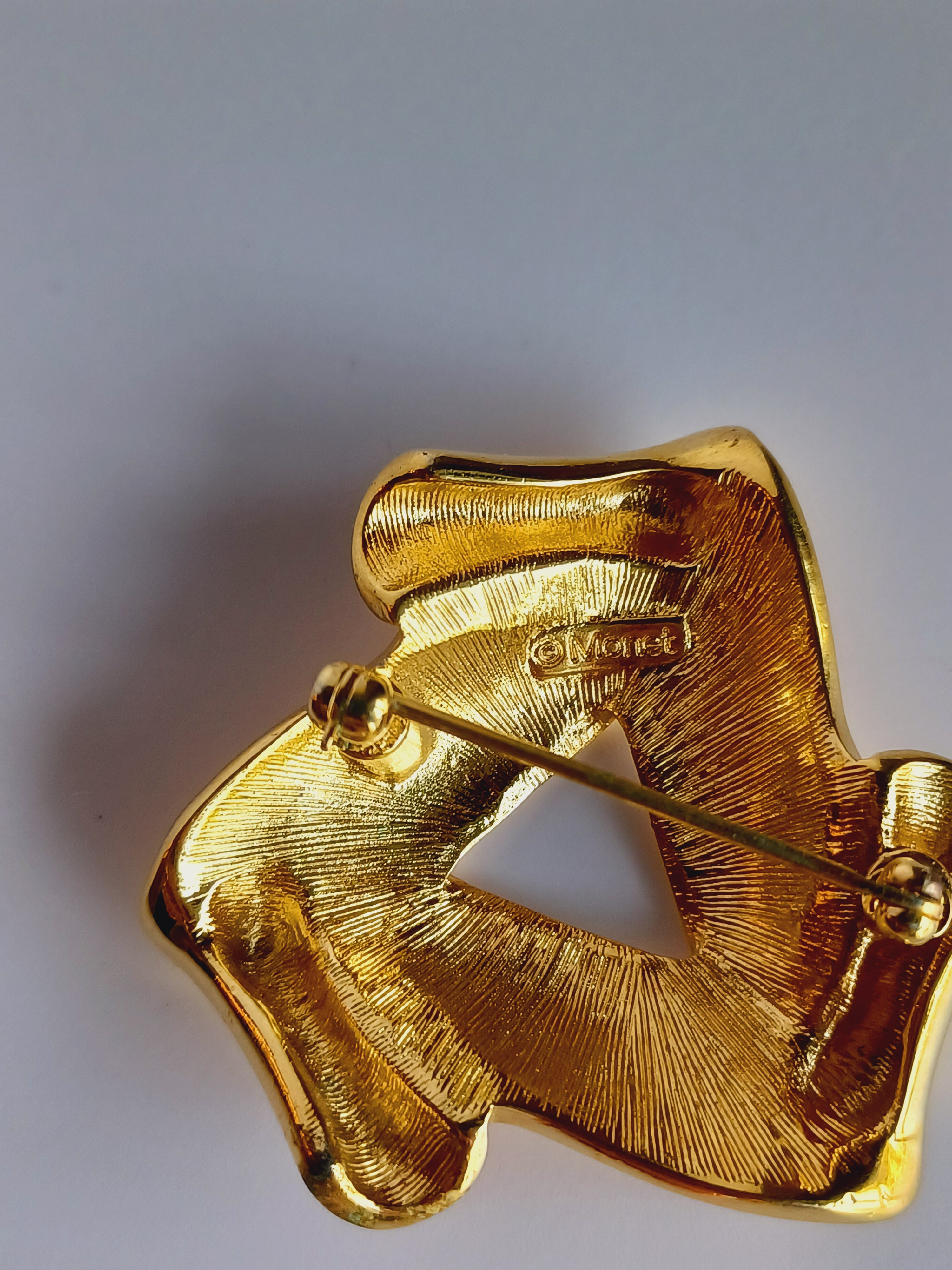 Vintage Monet Scroll Brooch