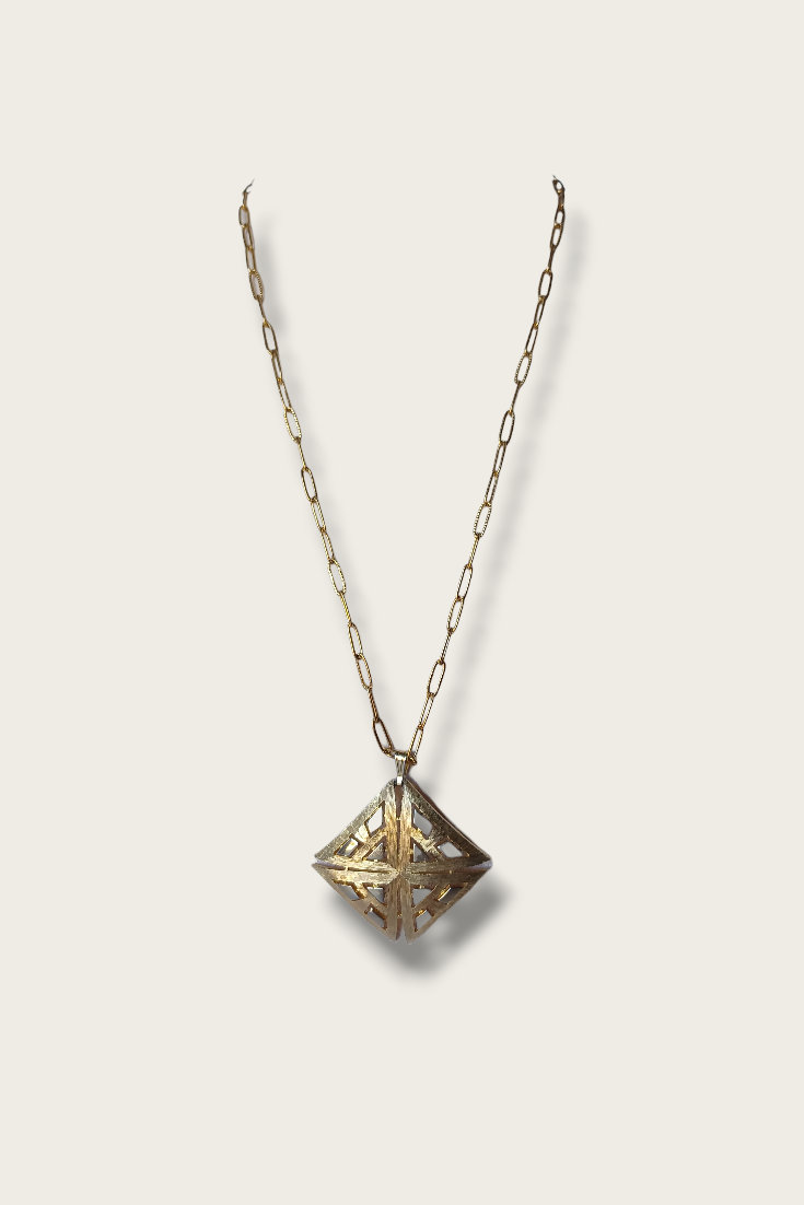 70's Geometric Diamond Necklace