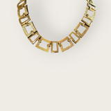 60's Vintage Monet Square Link Modernist Necklace