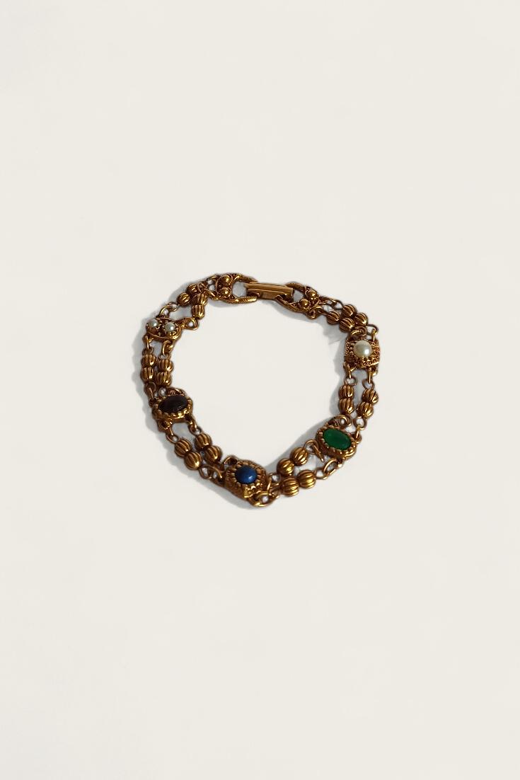 Vintage Double Linked Etruscan Bracelet