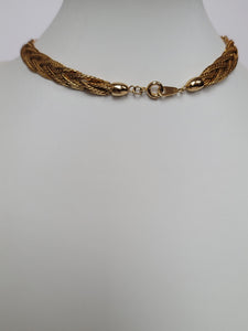 90's Gold Toned Braided Necklace