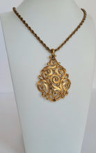 Load image into Gallery viewer, 60&#39;s Gold -Tone Scroll Pendant Necklace