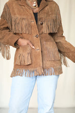 Load image into Gallery viewer, 70&#39;s Brown Suede Fringe Jacket