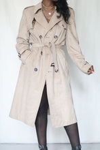 Load image into Gallery viewer, 90&#39;s Beige Micro Suede Trench Coat
