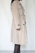 Load image into Gallery viewer, 90&#39;s Beige Micro Suede Trench Coat