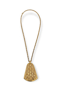 70's Gold-Toned Geometric Pendant Necklace